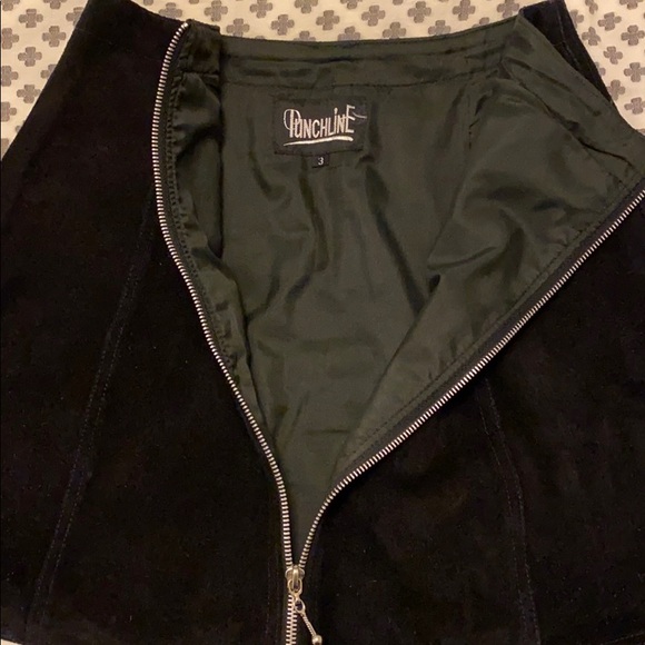 Vintage - Black Suede Skirt - Picture 2 of 3